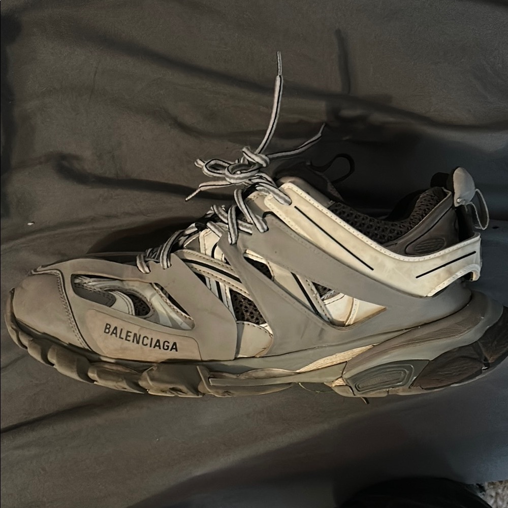 Balenciaga Men's Gray and White Sneakers